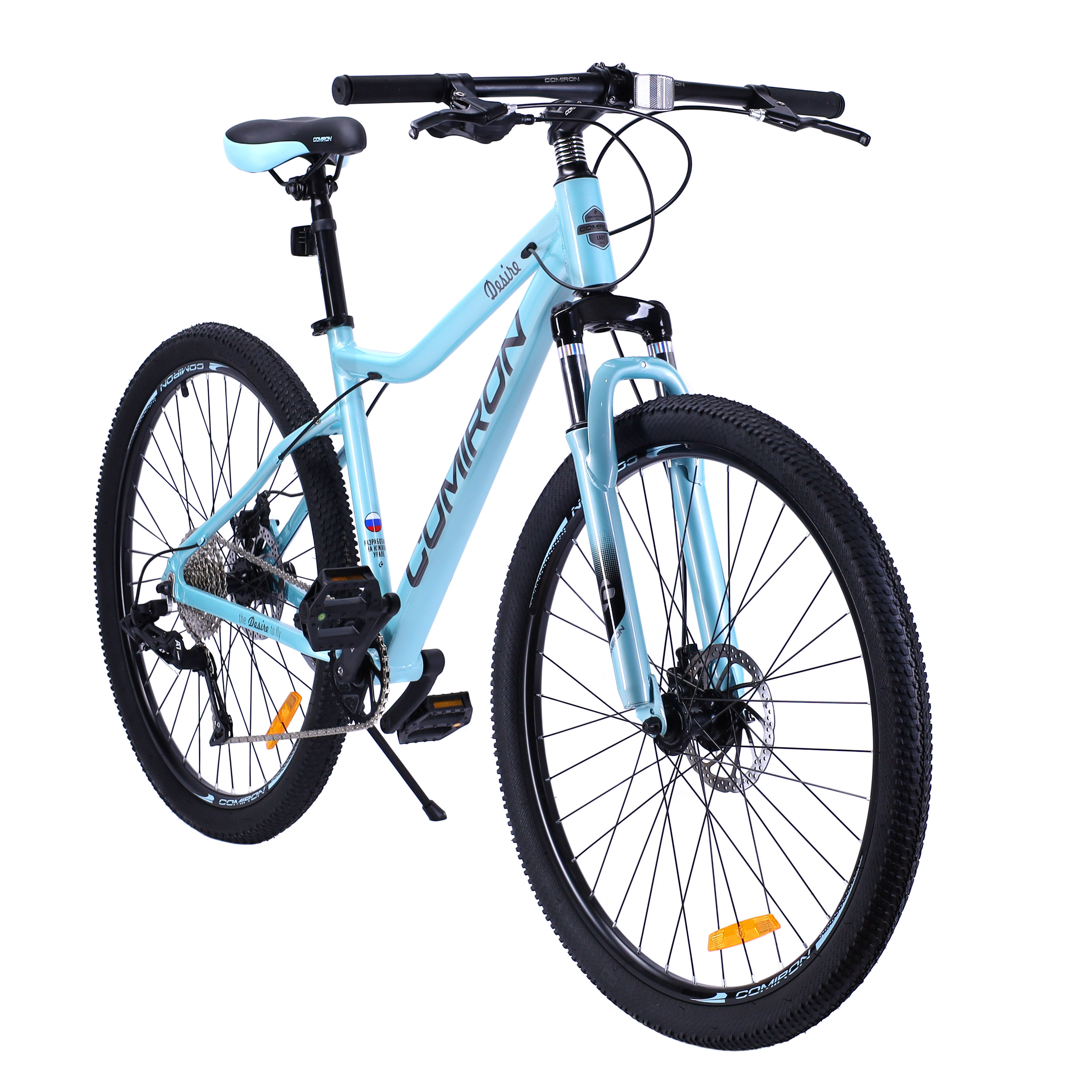 Велосипед 27,5" рама 17" 1x10sp COMIRON DESIRE голубой дымный