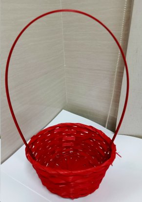 Корзина плетеная красная / A-995/3 /3 ср мал ручка отдельно