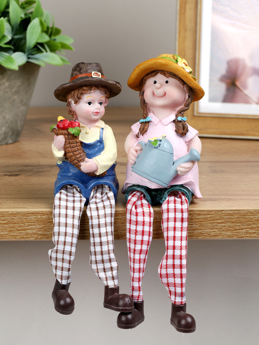 Фигурка Мальчик/Девочка висячие ножки 2 штуки набор / 2007 /уп 96/А