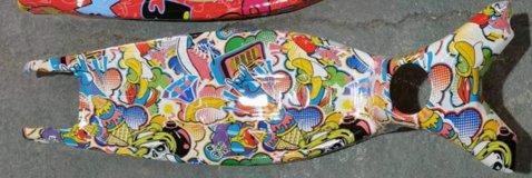 Самокат трехколесный Woohooo Shimmy Art / нагрузка до 30кг / вес 1,8кг / светящиеся PU колёса / Принт "Поп Арт" / уп 10 ЦВК