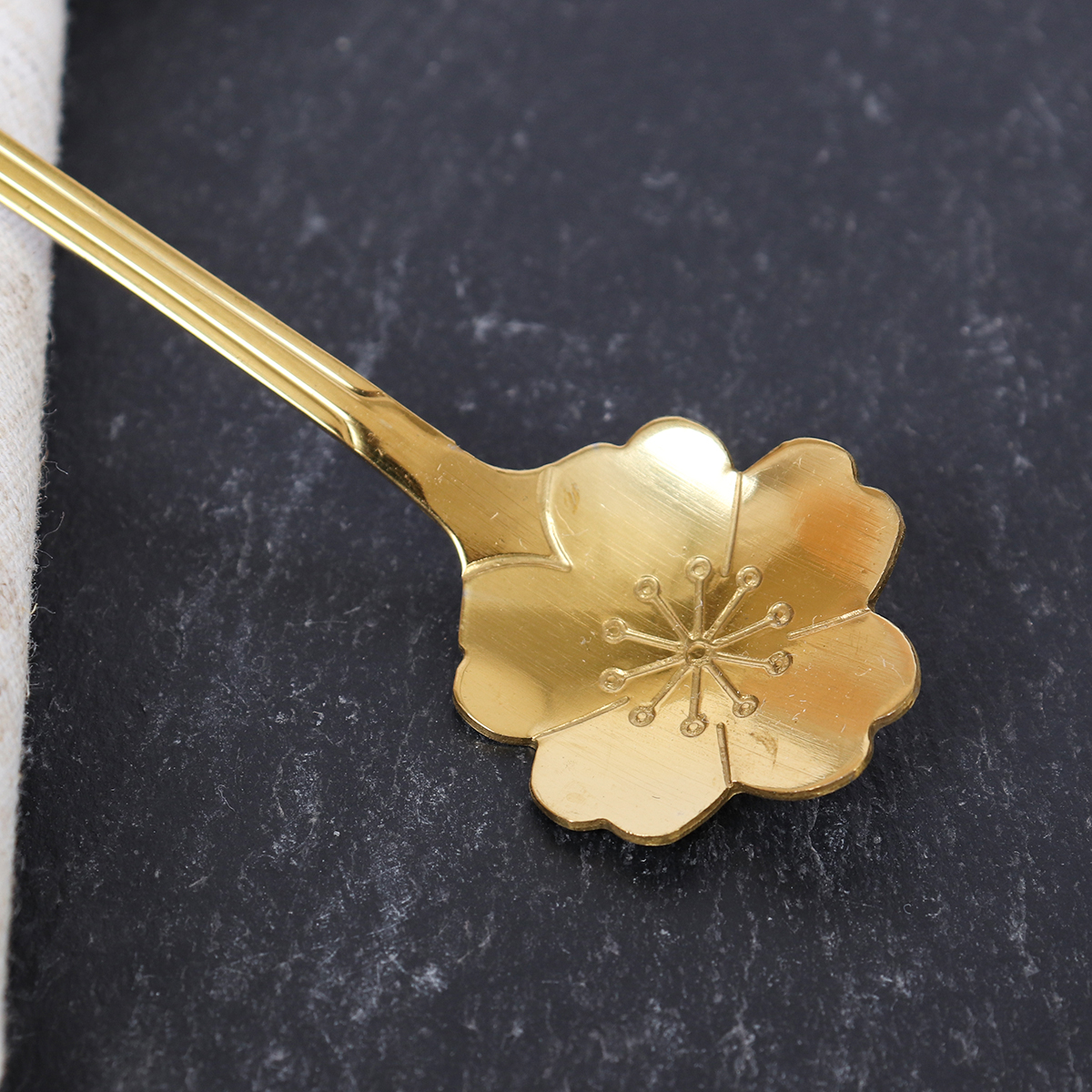 Ложка чайная золото Цветочек / MJ016 /уп 500/