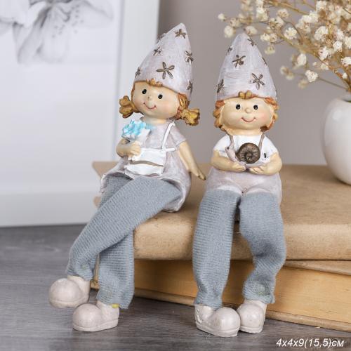 Фигурка Мальчик/Девочка висячие ножки / TD-114 /уп 2/240/