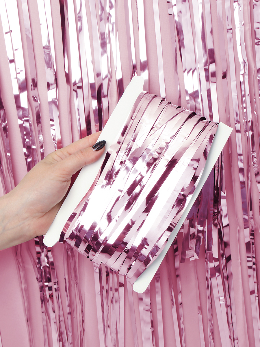 Дождь занавес 100x200 см светло розовый / NGA-19 /уп 10/300/для фотозоны на клейкой ленте