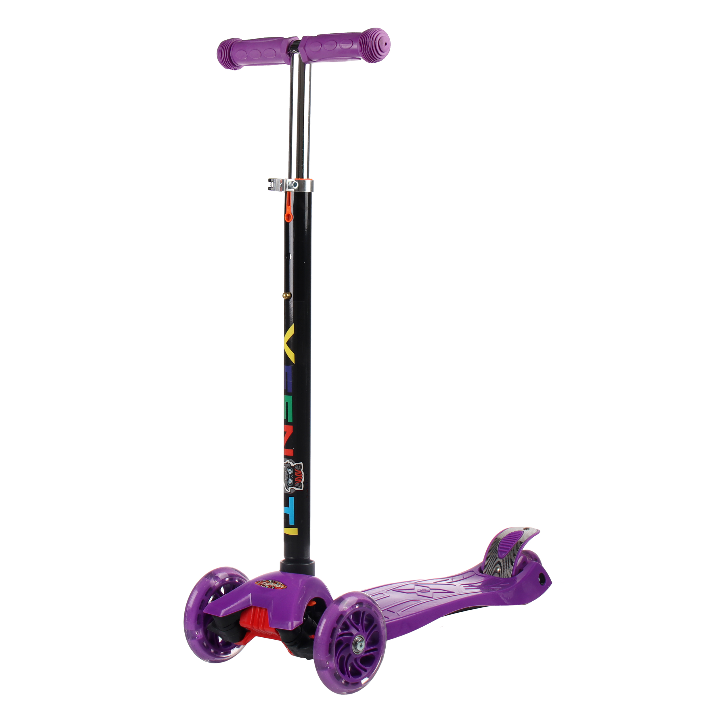 Самокат трехколесный от 3-х лет Yeenot Kids GT4108, до 50кг, вес 2.3кг, свет. колёса PU 116мм ABEC7, фиолетовый, БК/уп10/ АКЦИЯ!