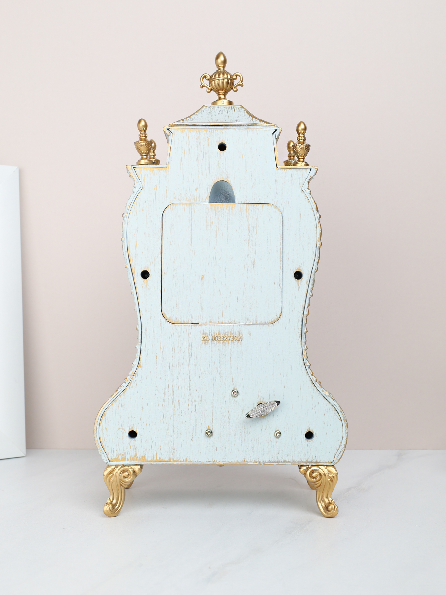 Часы настольные 28 см серо-голубой / 74-27 /уп 18/ музыкальные