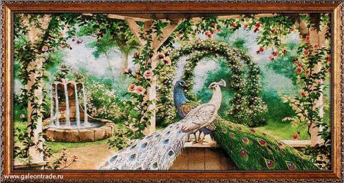 Картина гобелен 30х60 Жар-птицы в саду /SI050 /10012-2 / 