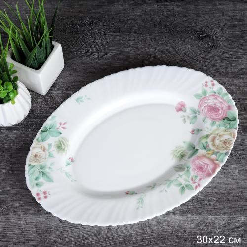 Блюдо овальное 300 мм А / 6/84120 (7056) ШТУЧНО /уп 12/24/ Кустовая роза