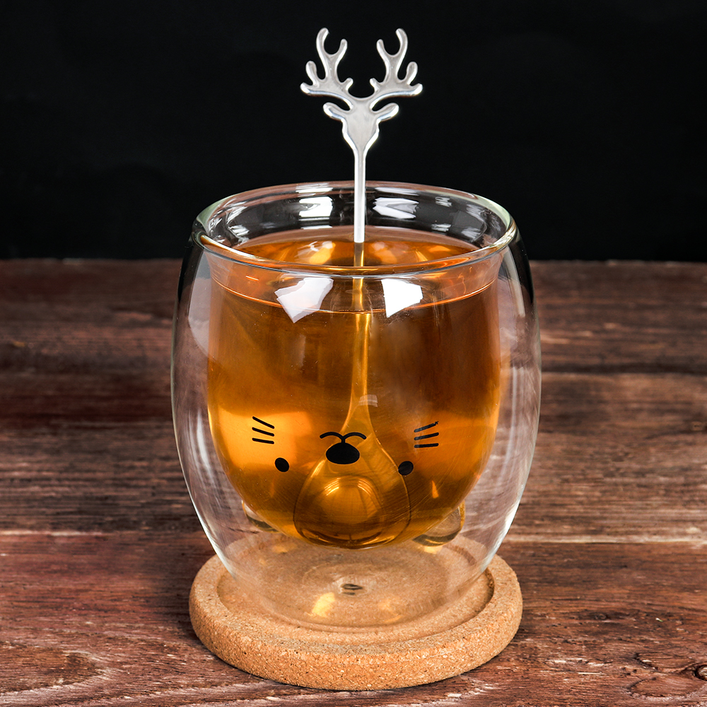 Ложка чайная серебро Олень / MJ012 -H-250 /уп 100/ новогодняя