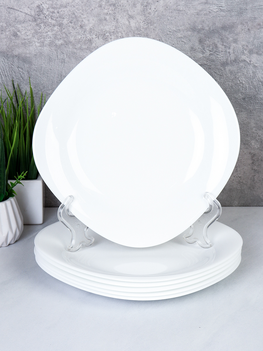 Набор тарелок квадратных 6 штук 220 мм / KWD85 (white ) /уп 12/