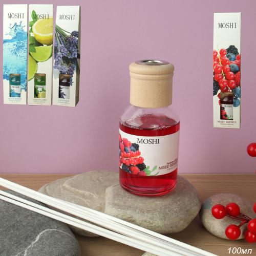 Жидкий ароматизатор с диффузором 100 мл ( Ягоды, море, лаванда, лимон )/ AF036 /уп 12/48/серия MOSHI