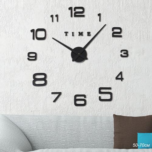 Часы аппликация 3D 50-70 см / ZH180920B/1 /уп 72/ черные