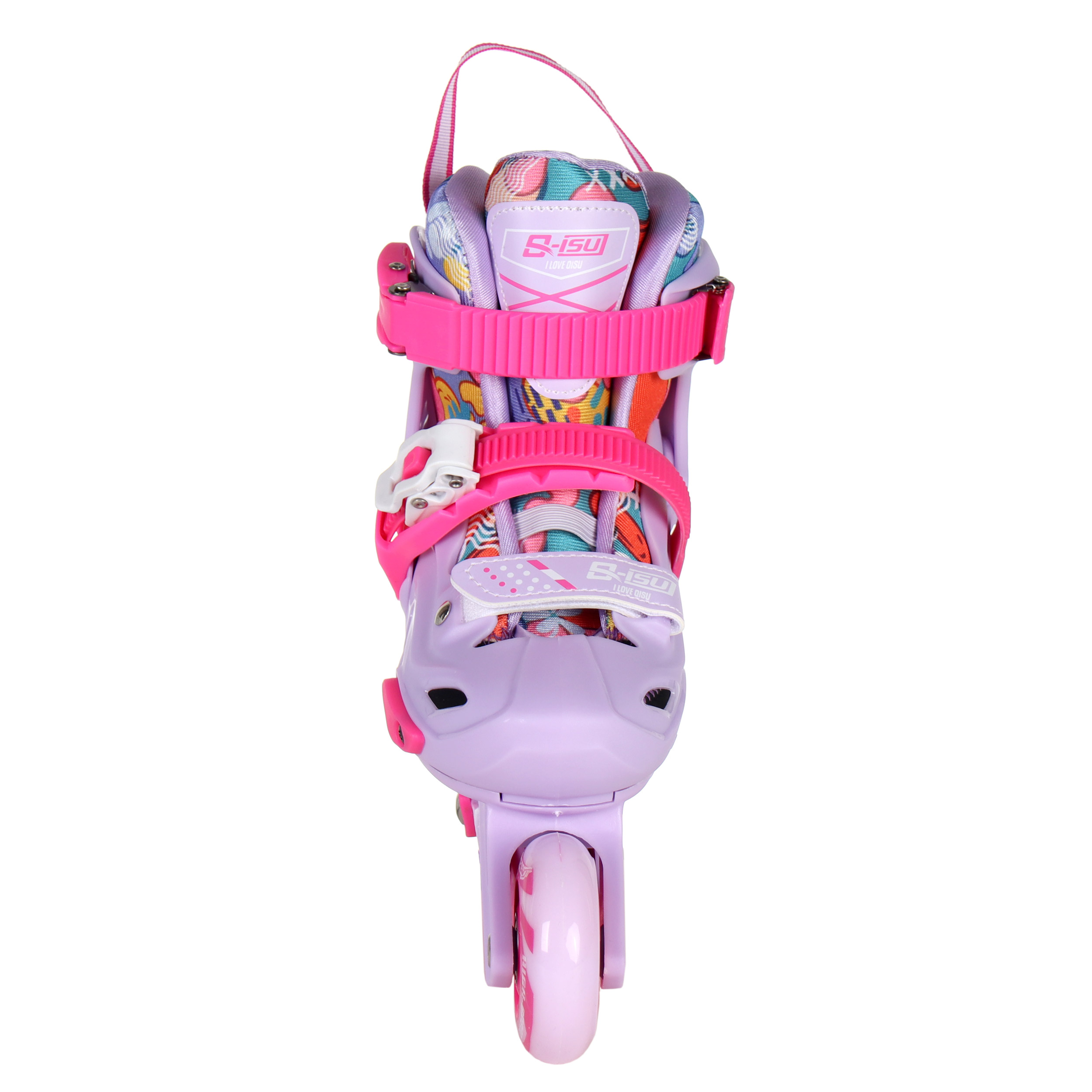 Роликовые коньки COMIRON  2021 S с блокировкой колёс /уп 6/ (31-34) розовые