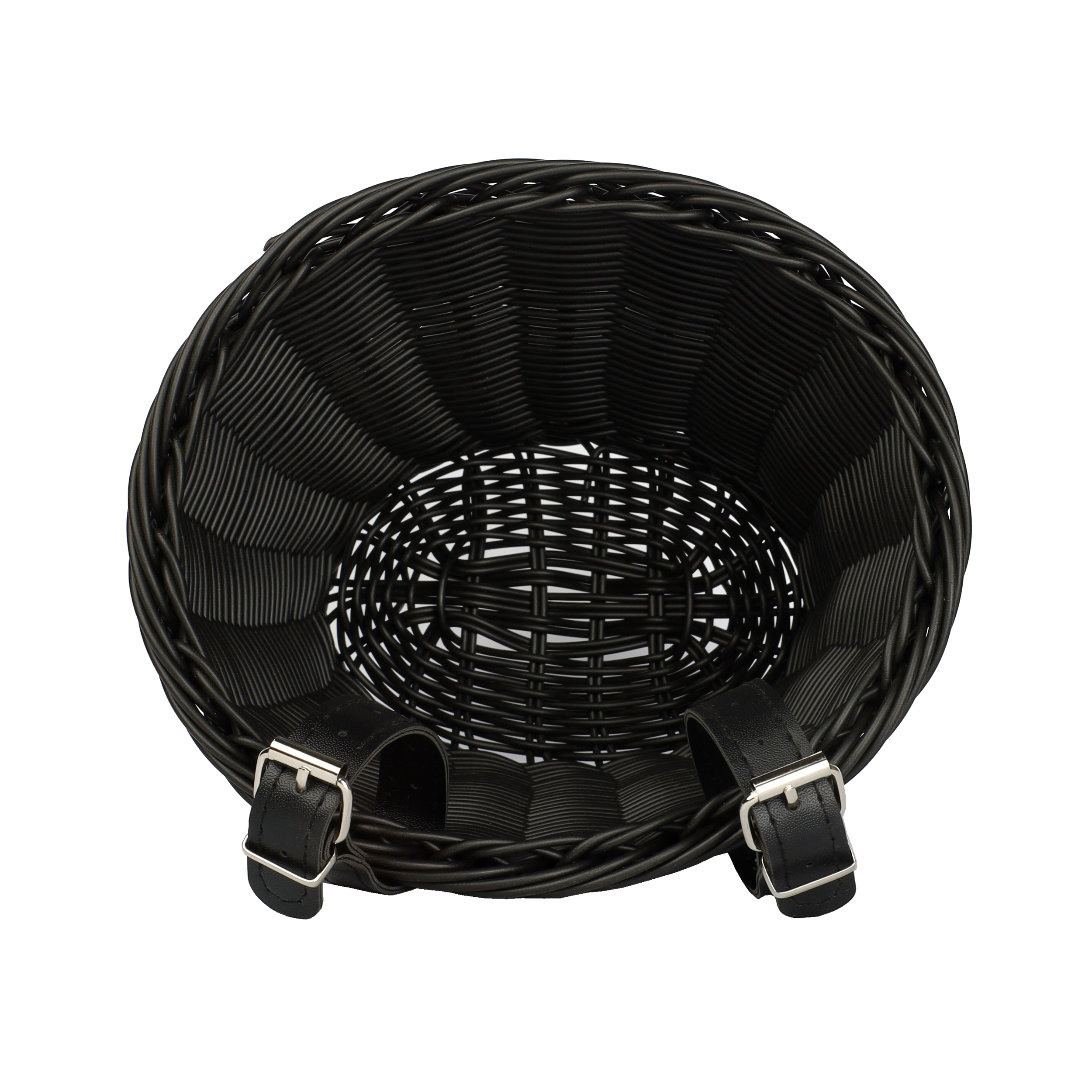 Корзина для велосипеда пластиковая плетеная черная. / QY-CL-046 / уп 50