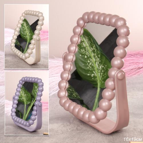 Зеркало настольное двустороннее 16х19 см / 2408 /уп 72/ 