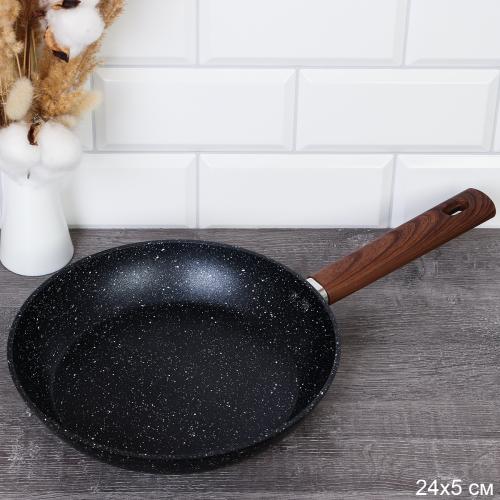Сковорода 24х5 см антипригарное гранит индукция ручка Soft Touch  / RSD-42 /уп 24/ 0,625 716114
