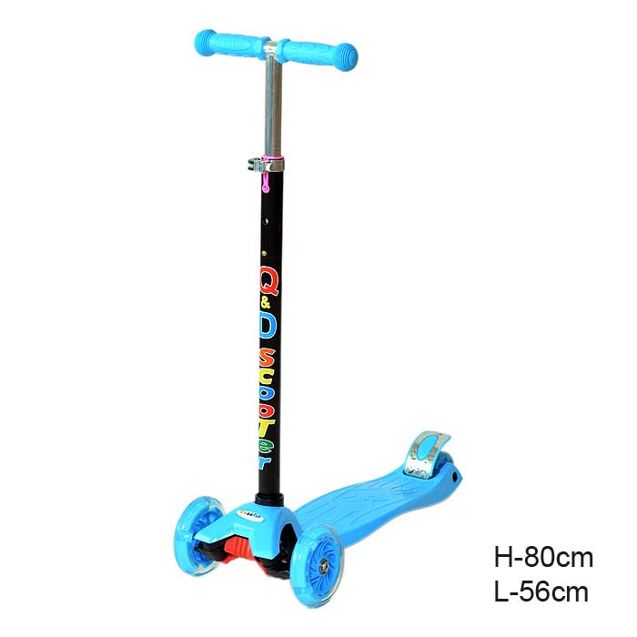 Самокат трехколесный от 3-х лет Yeenot Kids GT4108, до 50кг, вес 2.3кг, свет. колёса PU 116мм ABEC7, ярко-голубой, БК/уп10/ АКЦИЯ!