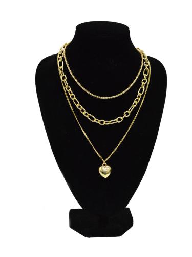 Колье многослойное Цепь 40 см / GTP-28 /уп 12/золото