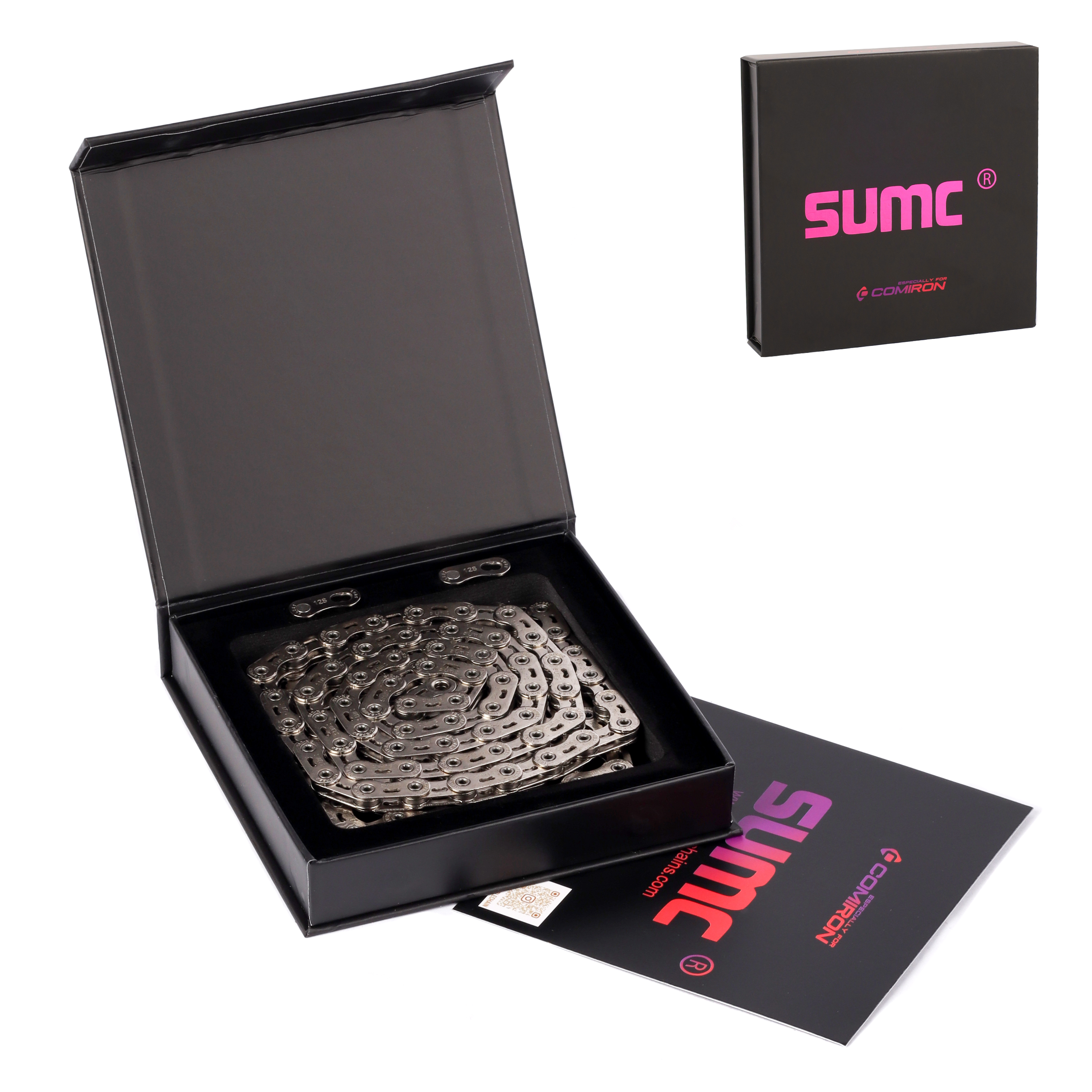 Велосипедная цепь SUMC 12 speed S12SL PRO 1/2"x11/128" 126L. for SRAM. SILVER ГОСТ 30442-97 ISO 9633 /уп 10/