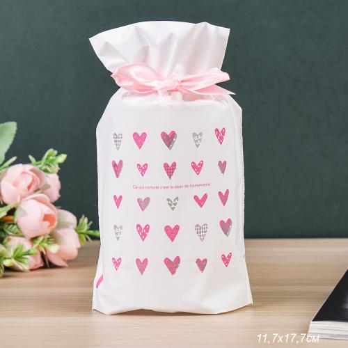 Мешочек подарочный набор 50 штук 12x17 см Сердце / YI1217-4 /уп 30/5000/