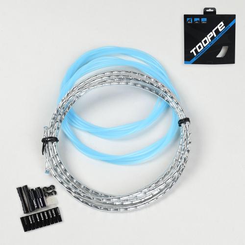 Комплект рубашка и направляющие велосипеда с технологией Fish Bons повышенной прочности. Рубашка/2 направляющие/наконечники/зажимы. TOOPRE. Серебро