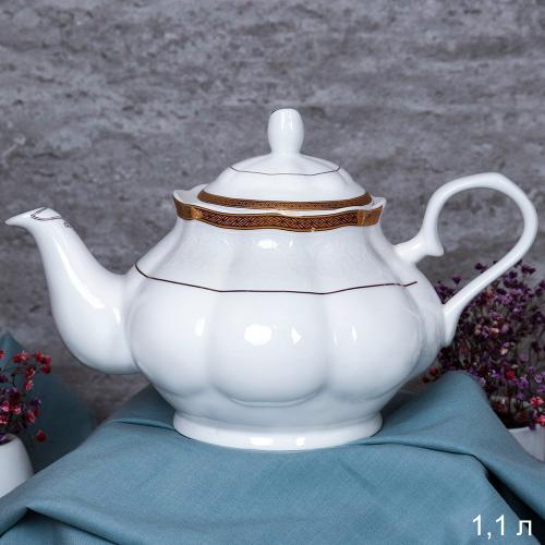 Чайник заварочный 1,1 л / KR14-2151 /уп 4/ костяной фарфор