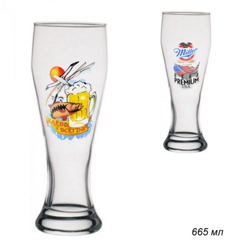 Бокал пивной 665 мл Приколы / 42756 /уп 6/ в гофре