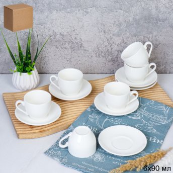 Кофейная пара 2 предмета 90 мл / GREY no GOLD -TC69-90  /уп 72/ костяной 