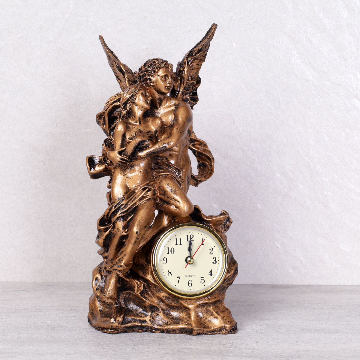 Часы статуэтка Ангел с девушкой 13х7х25 см / Z003A /уп 36/