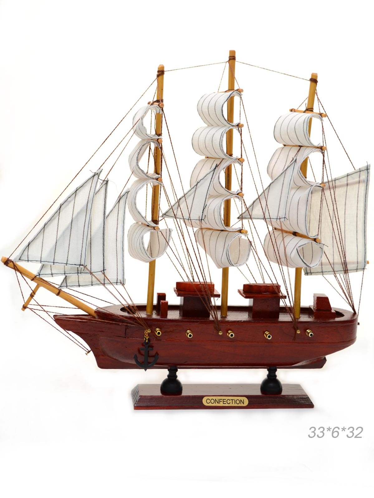 Макет парусного корабля 33х6х32 см / 5009G /уп 18/