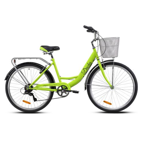 Велосипед городской 26" рама 17" 7sp KRYPTON DACHA W зелёный лайм ЦВК
