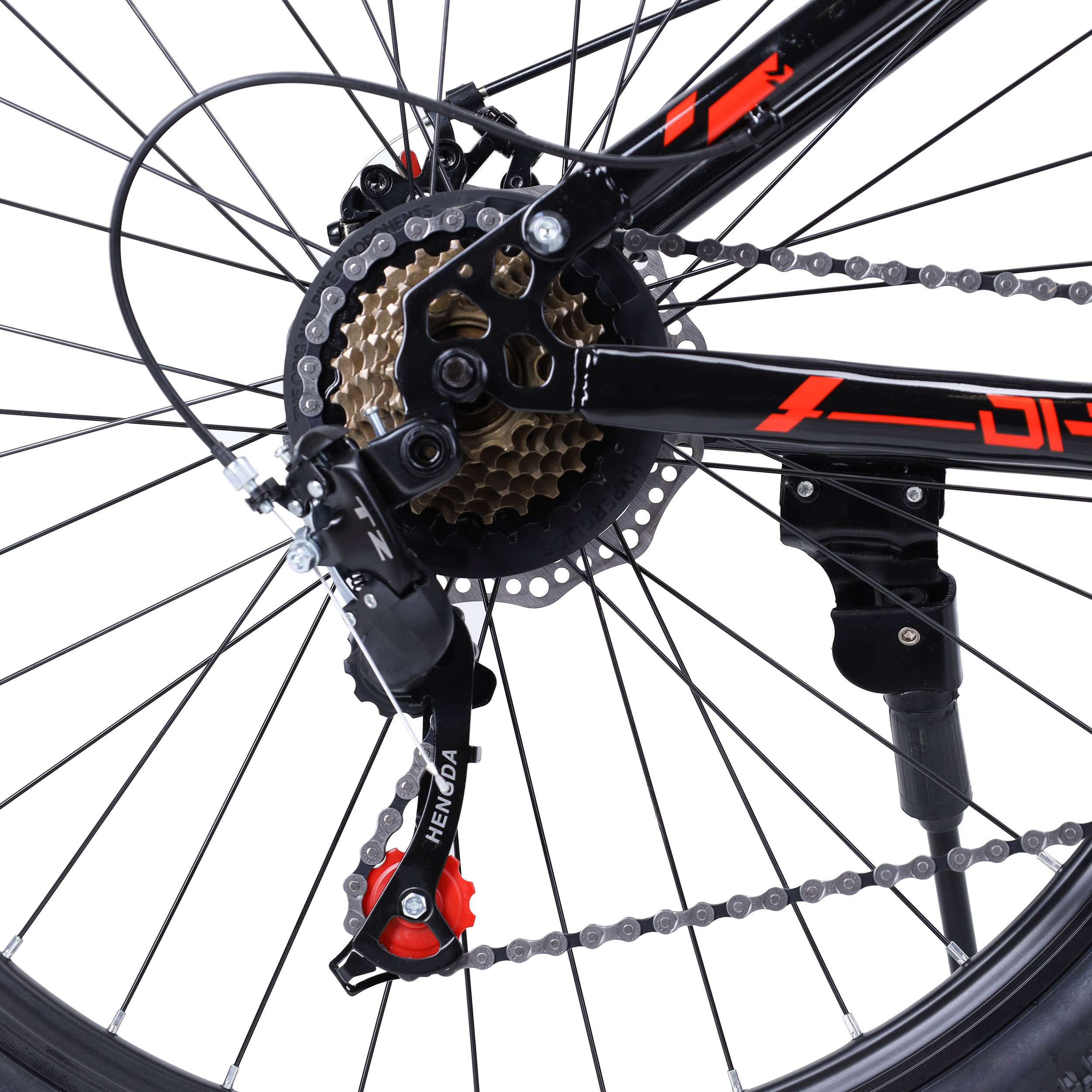 Велосипед 26" рама 17" 21sp  MEGAWHEELS DH чёрный-красный