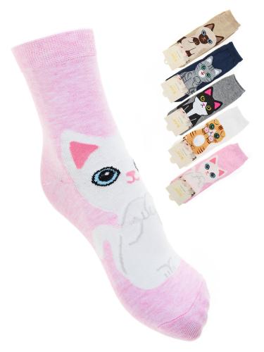 Носки р. 35-40 Кошка / L821 / уп 10/1200/ ОДНА ПАРА/ МАРКА