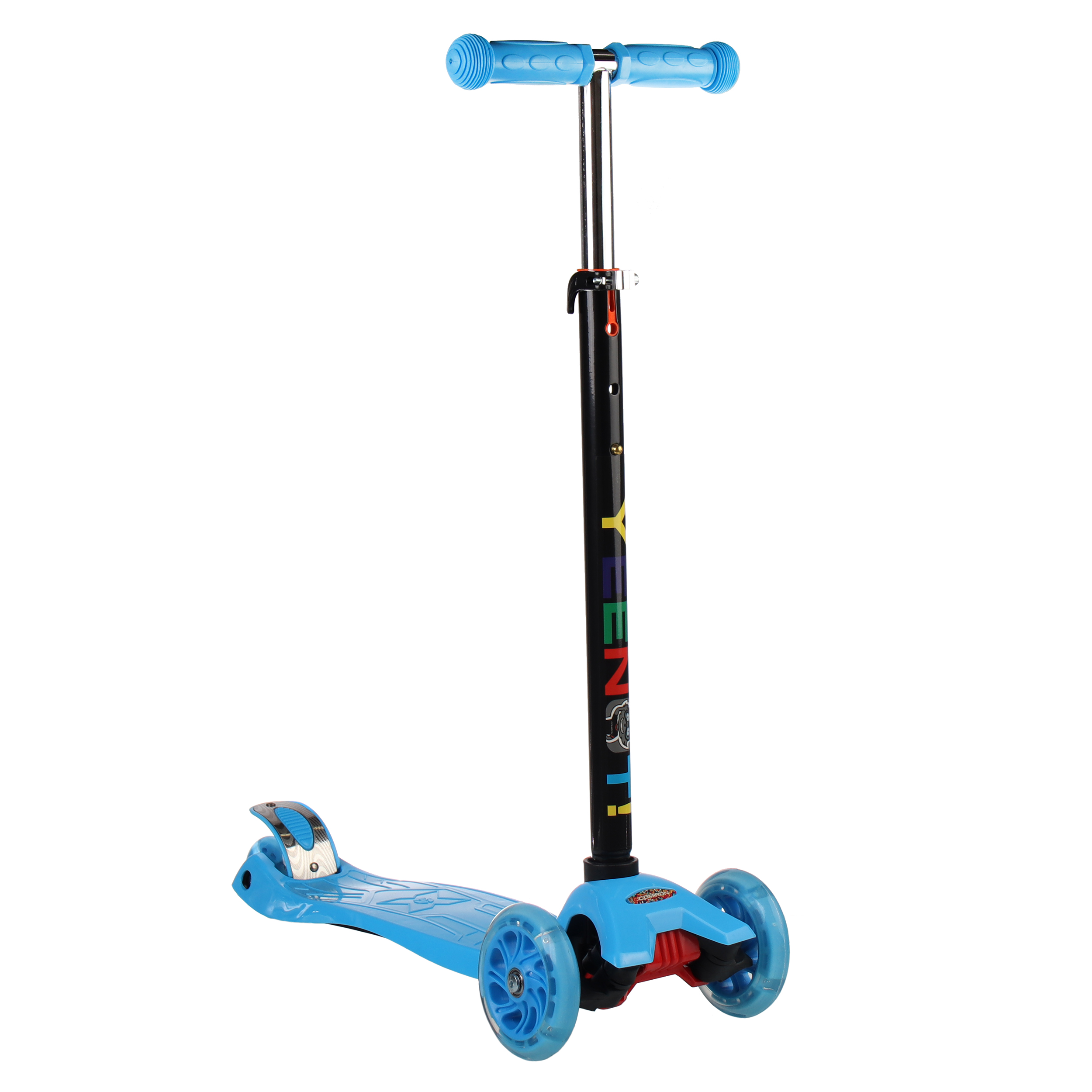 Самокат трехколесный от 3-х лет Yeenot Kids GT4108, до 50кг, вес 2.3кг, свет. колёса PU 116мм ABEC7, ярко-голубой, БК/уп10/ АКЦИЯ!