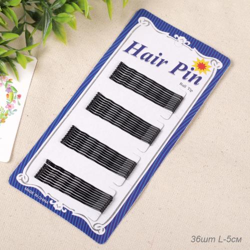 Невидимки для волос 50 мм Волна 36 штук / YIW-26 /уп 200/черные