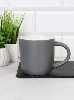 Кружка 400 мл / NQ-1263 Серо-белая /уп 60/ ПРОМО АКЦИЯ