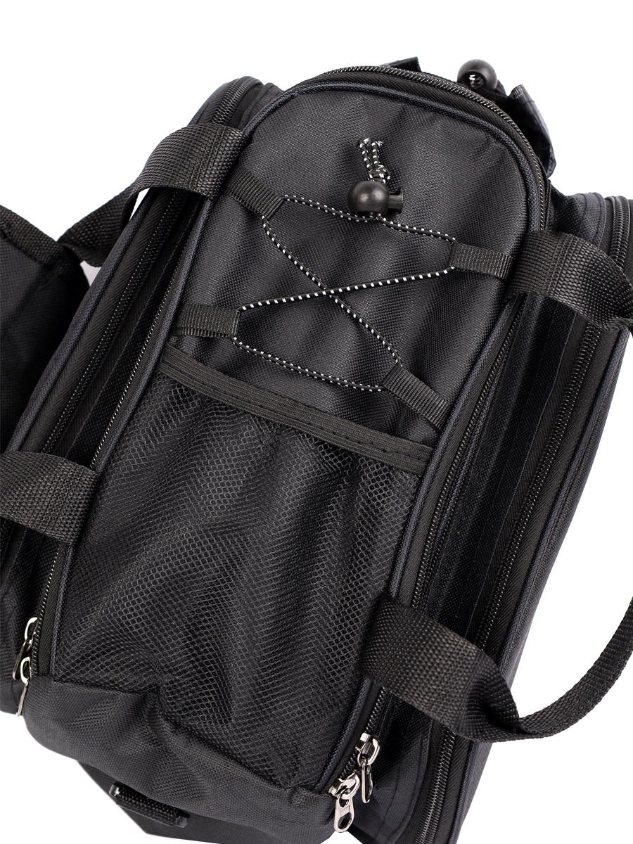 Сумка велосипедная на багажник COMIRON PATAGONIA, основные отсеки на молнии, крепление velcro,  Размер 17х28х32см /уп 30/