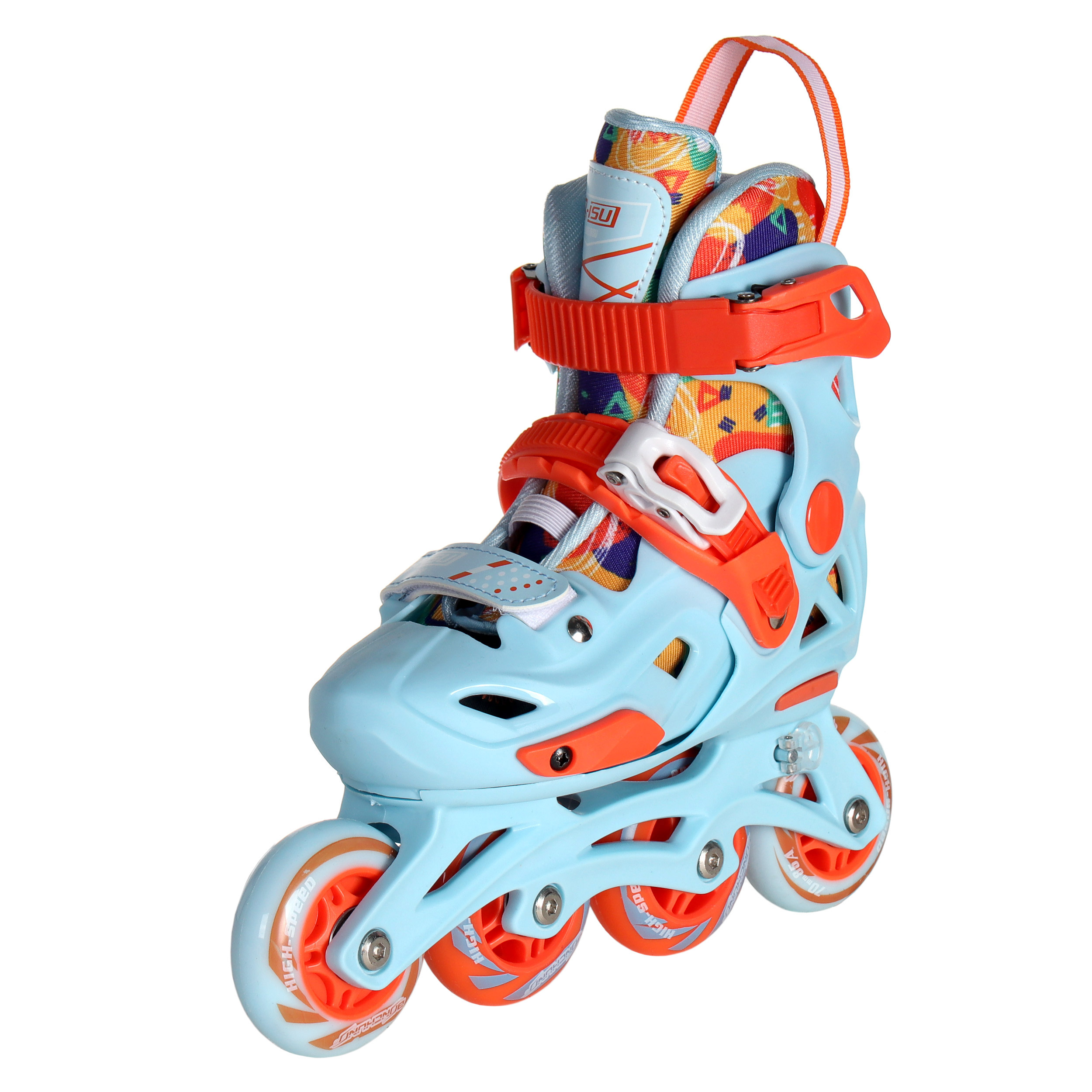 Роликовые коньки COMIRON  2021 S с блокировкой колёс /уп 6/ (31-34) оранжевые