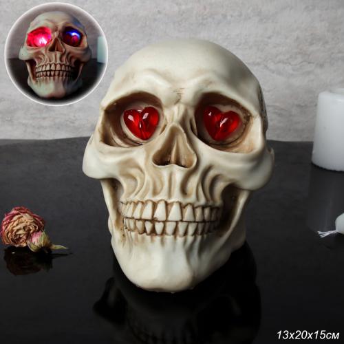 Статуэтка Череп LED 15 см / KY-18 /уп 24/Хэллоуин