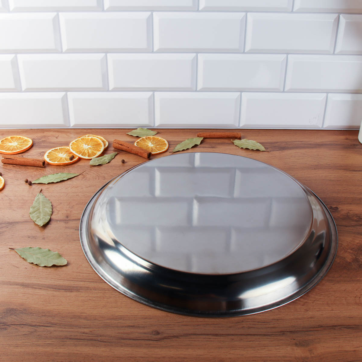 Поднос круглый 40 см металл /h=3 / 40-586 /уп 60/ 0.383