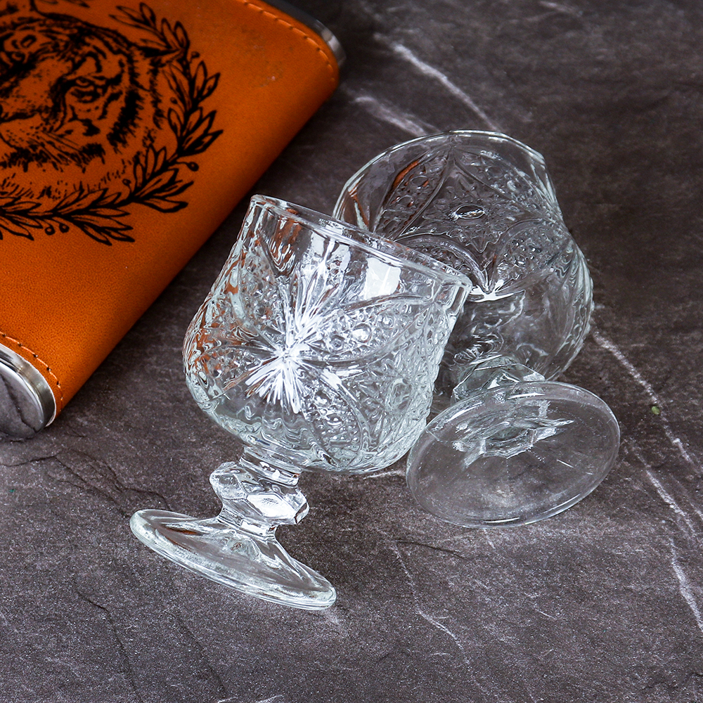 Рюмка 6 штук 50 мл бочонок Бабочка  / 611-1A /уп 24/_