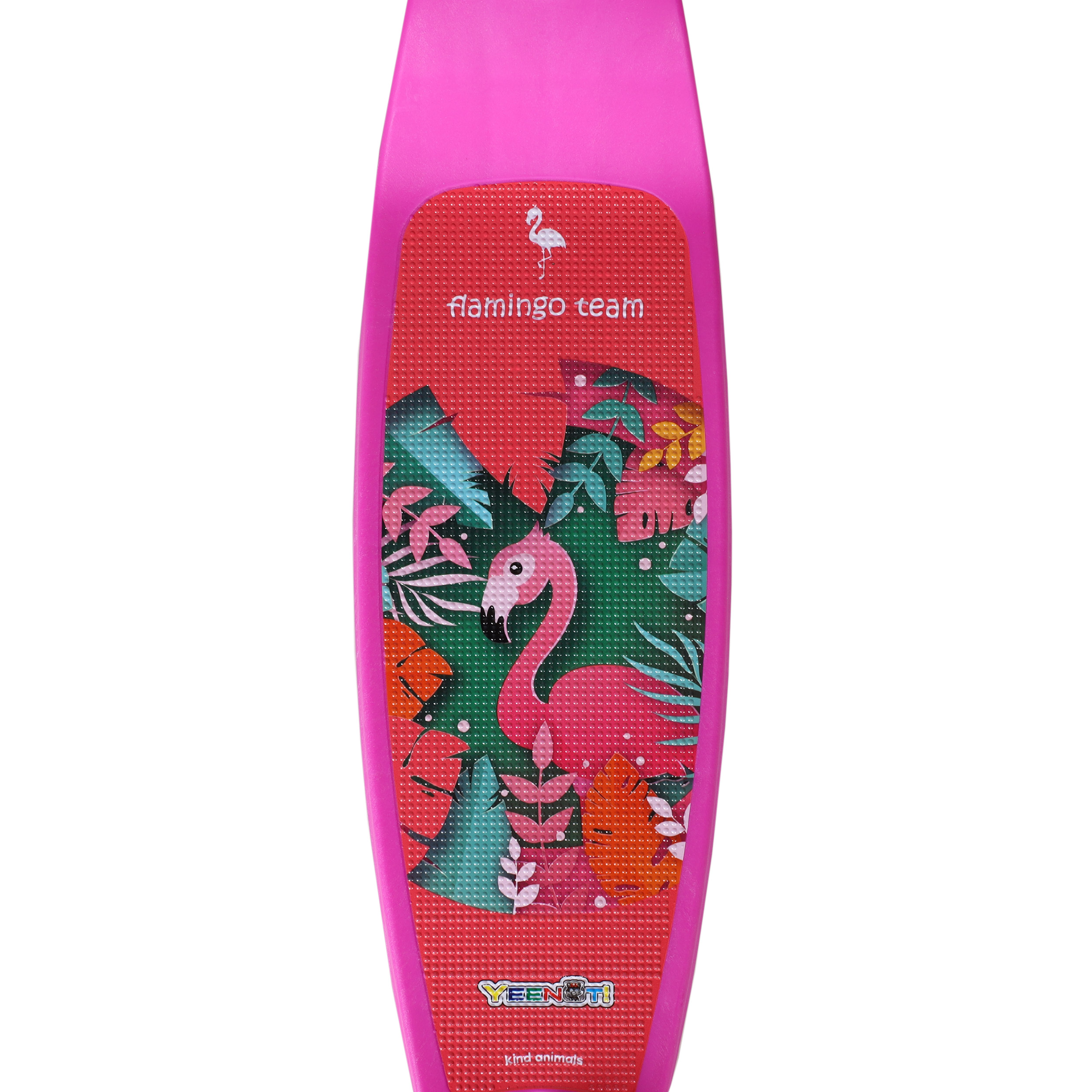 Самокат трехколесный облегчённый для детей от 2-х лет Yeenot GT2018-5, нагрузка до 30кг, вес 1,4кг, светящиеся колёса PU 110мм, цвет Фламинго БК/уп10