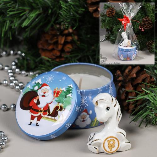 Подарочный набор Новогодний № 3 / Символ года лошадь+свечка /