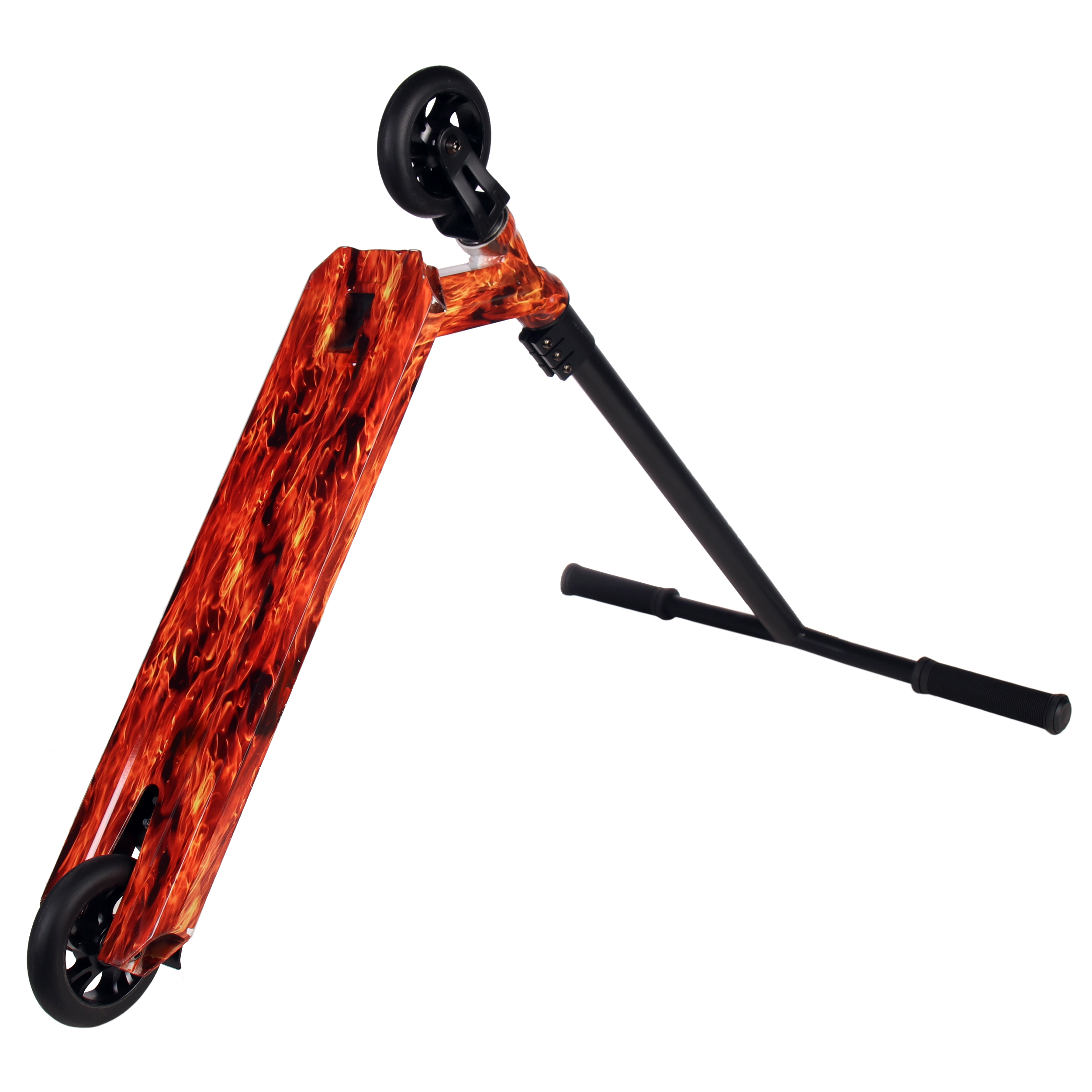 Самокат трюковый COMIRON Kick’N’Roll 325, компрессия HIC, дека 52х12см, колеса 110мм PU, обода Alloy 6061, ABEC 9, T - руль Cr-Mo4130/уп 4/ ОГНЕННЫЙ