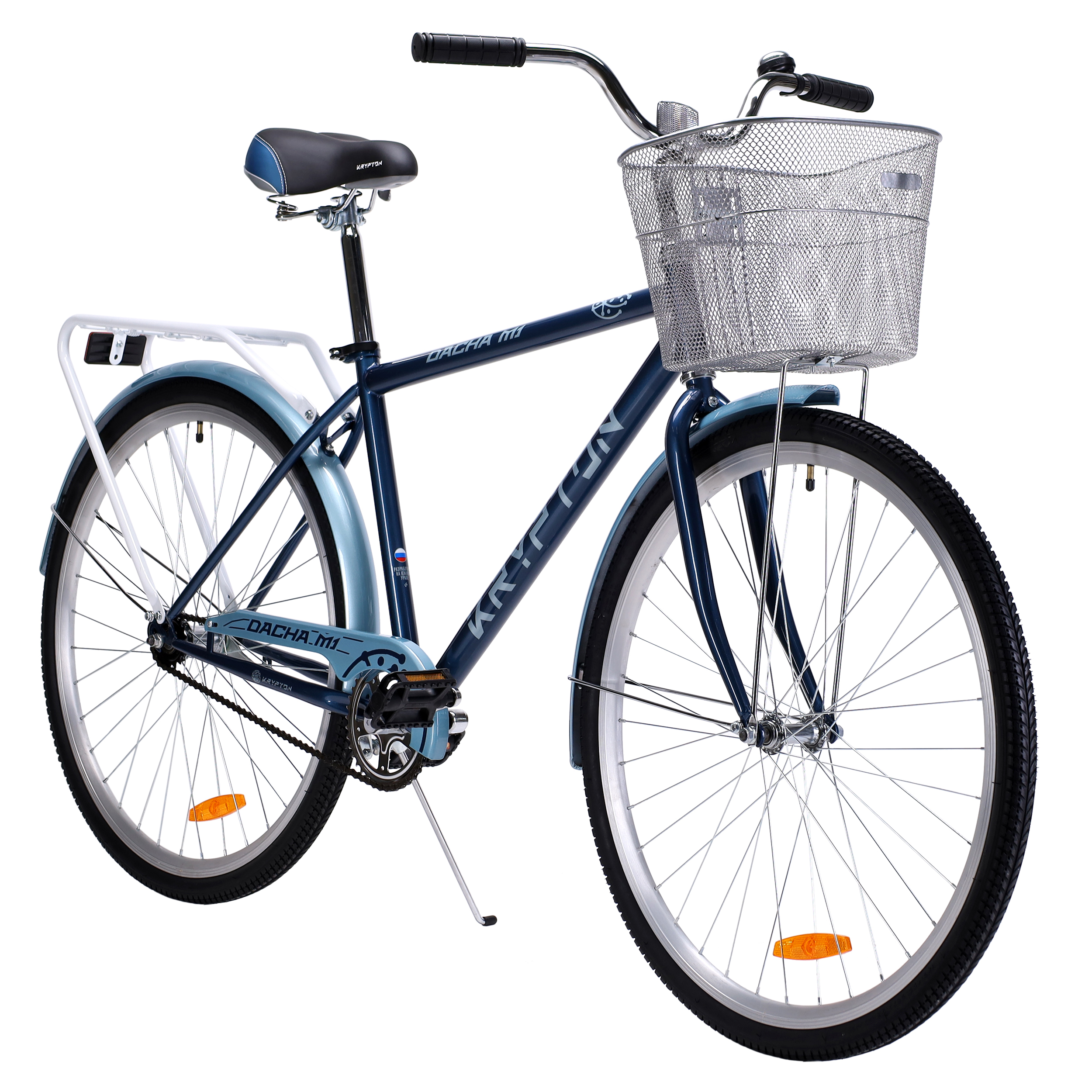 Велосипед городской с корзинкой 28" рама 19" 1sp KRYPTON DACHA M синий металлик ЦВК
