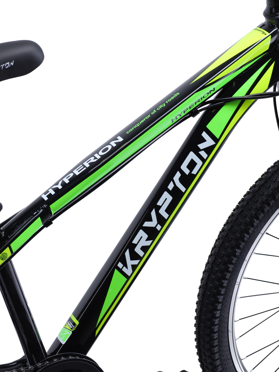 Велосипед 24" Krypton Hyperion KH10BGY24 7sp чёрный зелёный