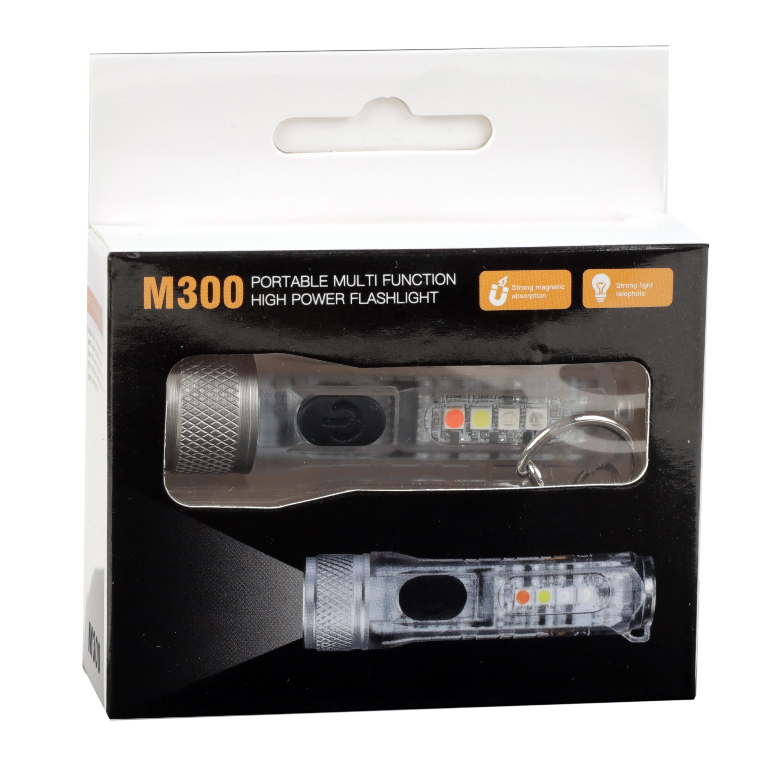 Фонарь универсальный COMIRON GEEK корпус: жёсткий ABS, IP65; свет: T20, 400lm +4COB, аккум: 300 mAh, USB Type-C; карабин, магнит 19г /уп 120/