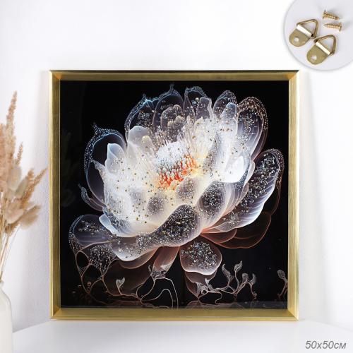 Картина 50х50 Цветок / GL-01 /уп 24/стразы