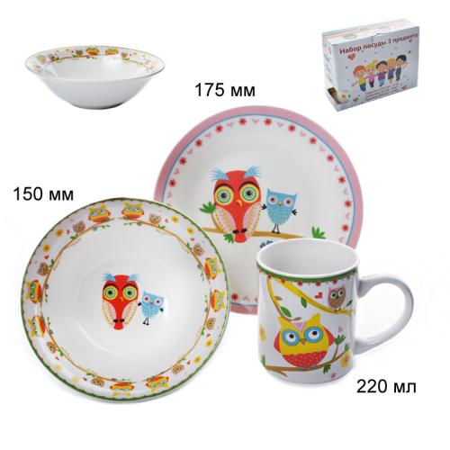 Набор 3 предмета Совушки / AL-DS3-D5 /уп 12/