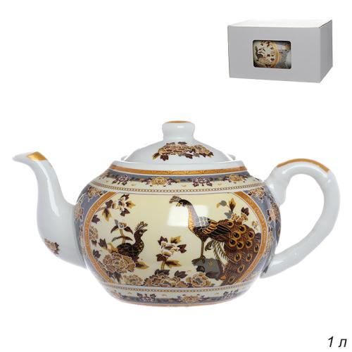 Чайник заварочный 1 л Павлин бежевый/ JS-11.1 /уп 24/