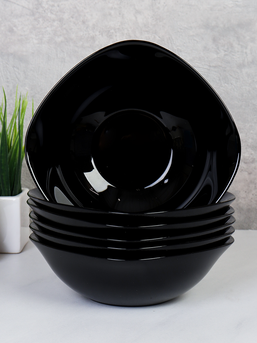 Набор суповых квадратных тарелок 6 штук 500 мл Черный цвет / BNFW65 (ЧЕРНЫЙ) /уп 12/ 